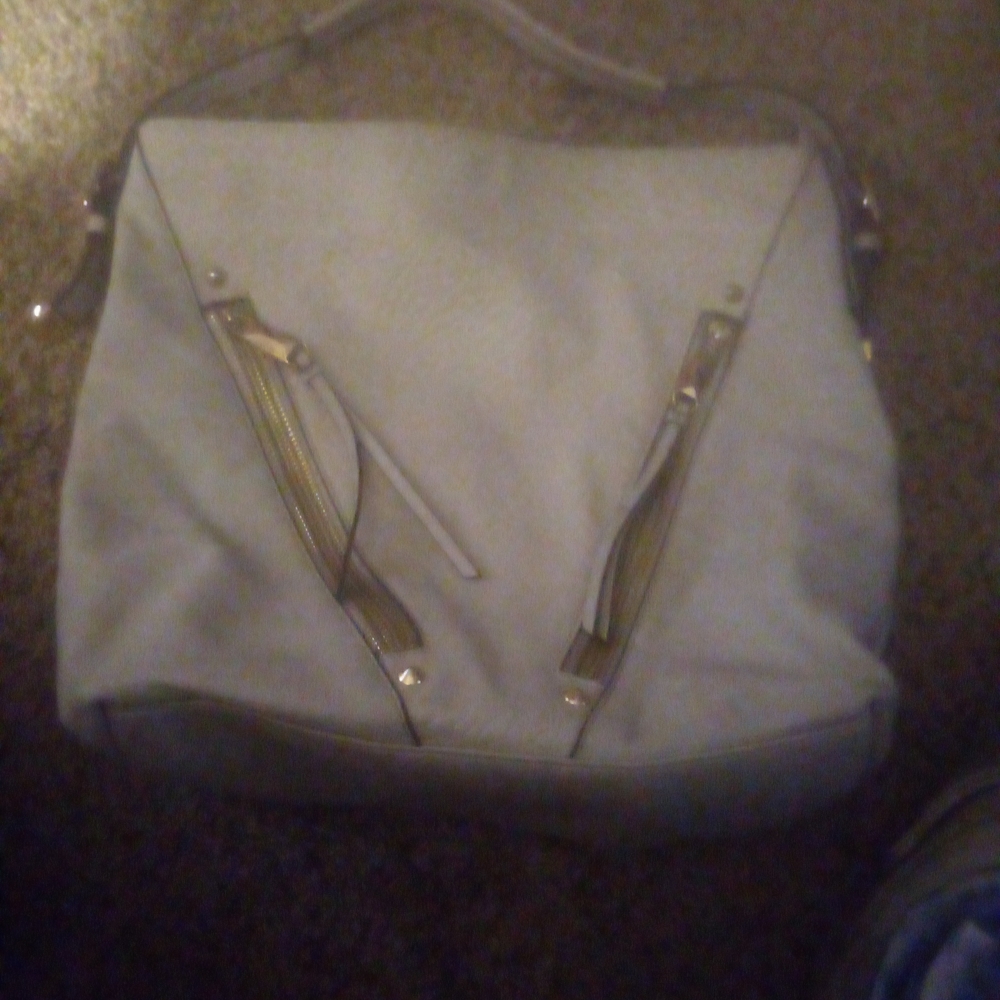 Jessica Simpson Gray Shoulder Bag with Metallic Accents